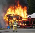 Fortunately, this is not a picture of Julie's car.   She got the interior fire out before the whole car ignited.