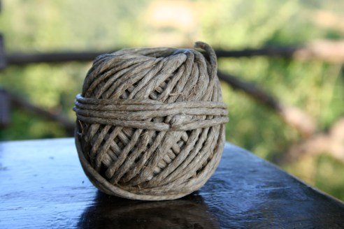 IMG_0643 Utility. I always bring home ordinary (but foreign feeling) things that will give me daily pleasure. Italian toothpase. Miniature wooden clothespins from Barcelona. French paper clips. I loved this Italian twine for its thick, uneven girth, and its slightly waxy/polished quality.