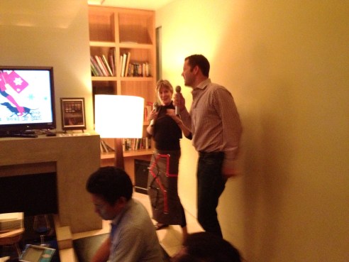 I am pretty sure I will never get used to karaoke. I can't sing to save my life. I just kept directing the songs to Motown so I could distract with dancing.