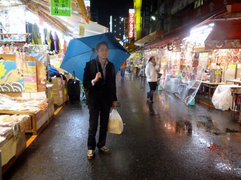 Rakuten pioneered an ecommerce marketplace in Japan. This area of shops includes many merchants who also went online with Rakuten. The nut shop to the left of my friend Shintaro is tiny and humble but they sell $300K a month online via Rakuten!