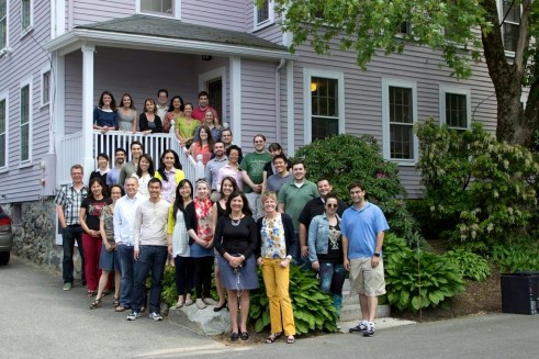 The team in front of 6 Wallis Court, where it all began.  We were packed in like sardines.