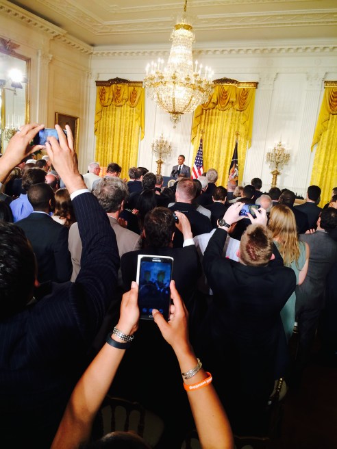 This was my vantage point during the President's remarks