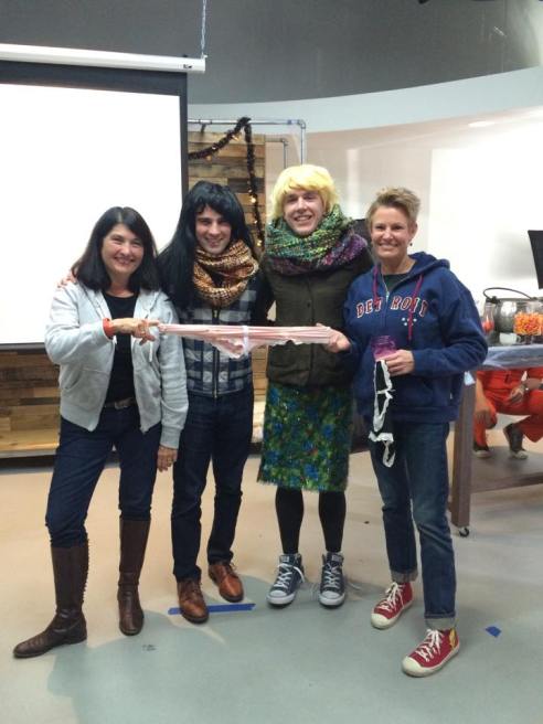 Joanne and I with our doppelgangers